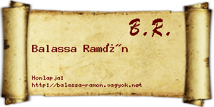Balassa Ramón névjegykártya